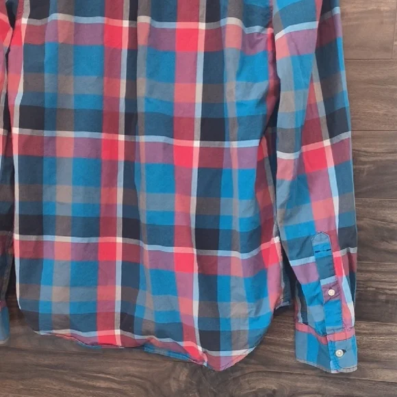 Levi’s Men’s Plaid Button Down Shirt | Multi-Color Blue Red Grey | Size M - Picture 9 of 11